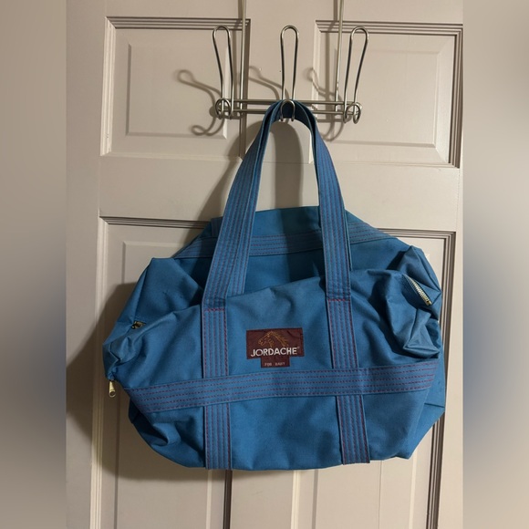 Vintage Jordache For Baby Blue Duffle Baby Diaper Bag - Picture 1 of 8
